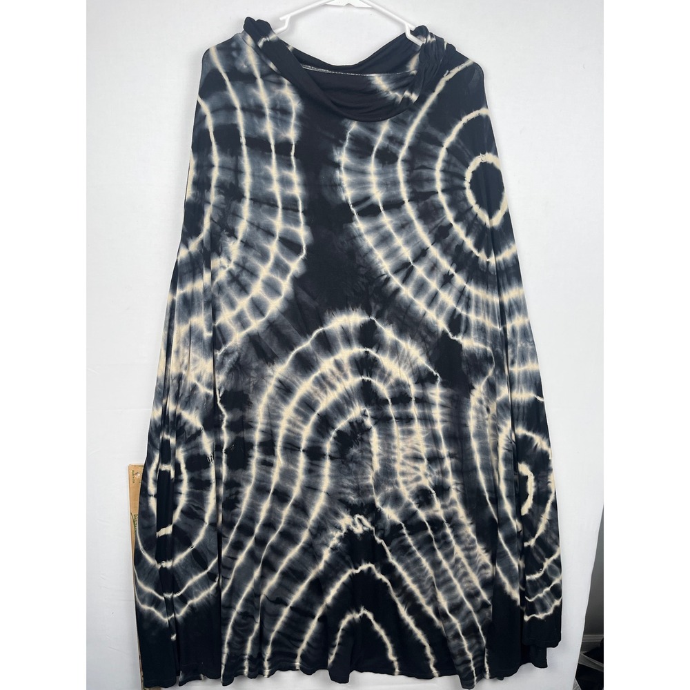Mono B Tie Dye Maxi Skirt Womens Large S23091 Black White Stretch Boho